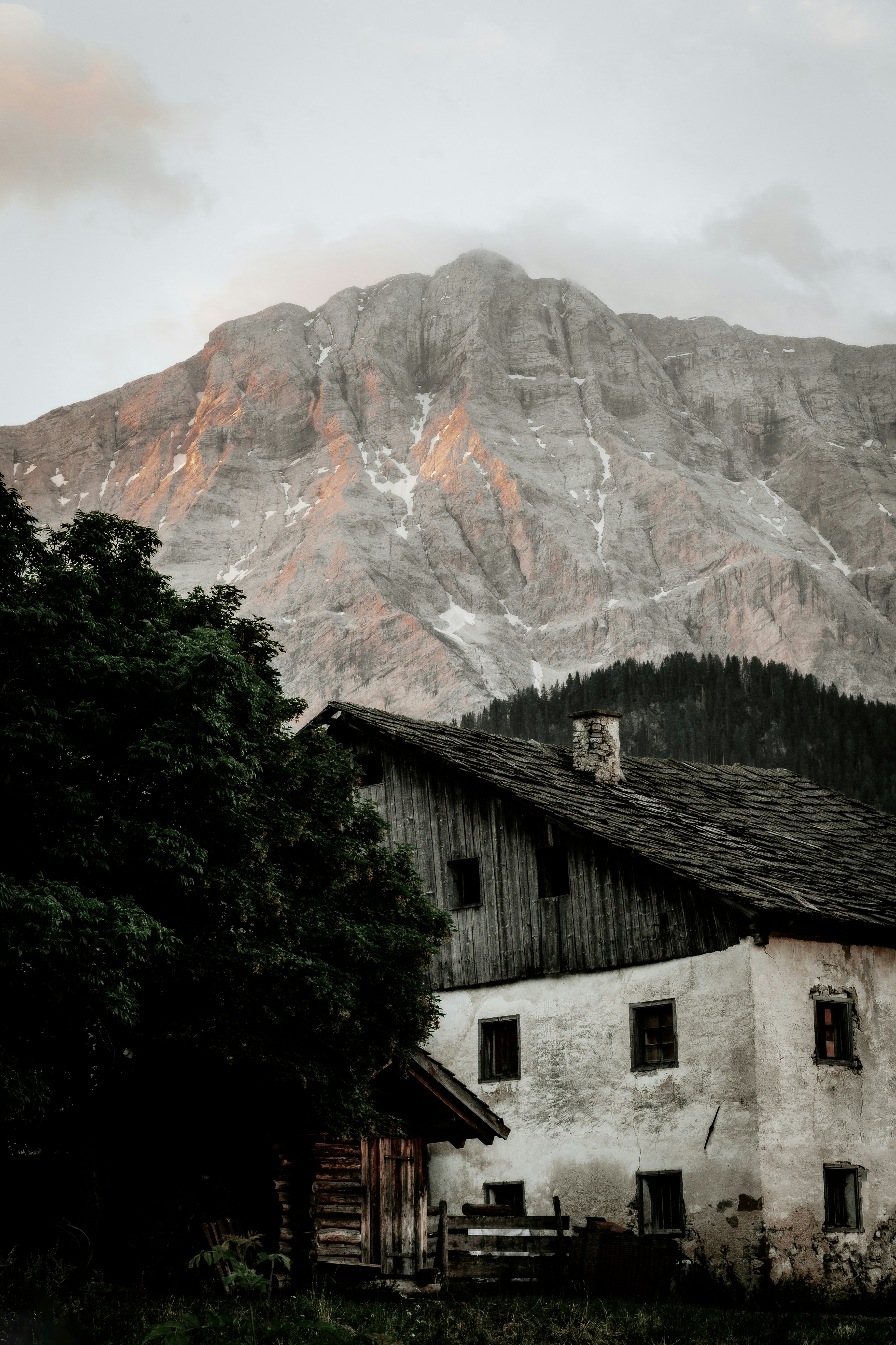 grayscale photo of mountain