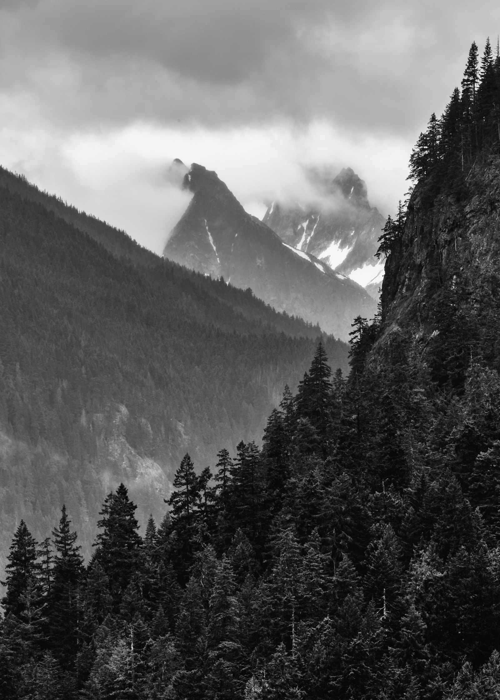 Canon EF 100-400mm F4.5-5.6L IS USM sample photo. Grayscale photo of mountains photography