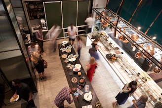 people inside store standing and sitting