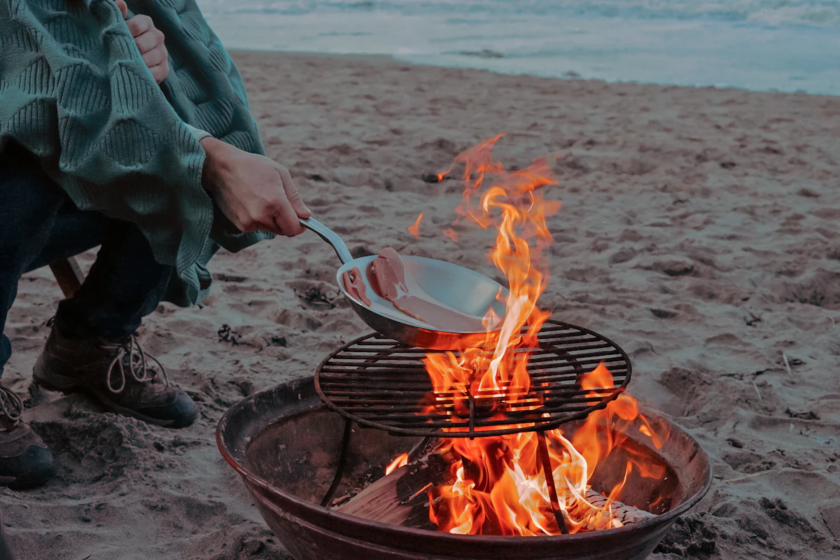 La broche au feu de bois