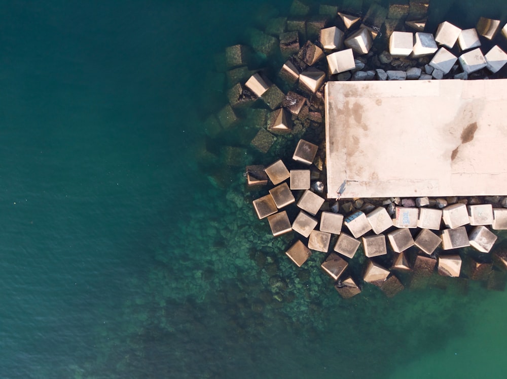 dock surrounded by water