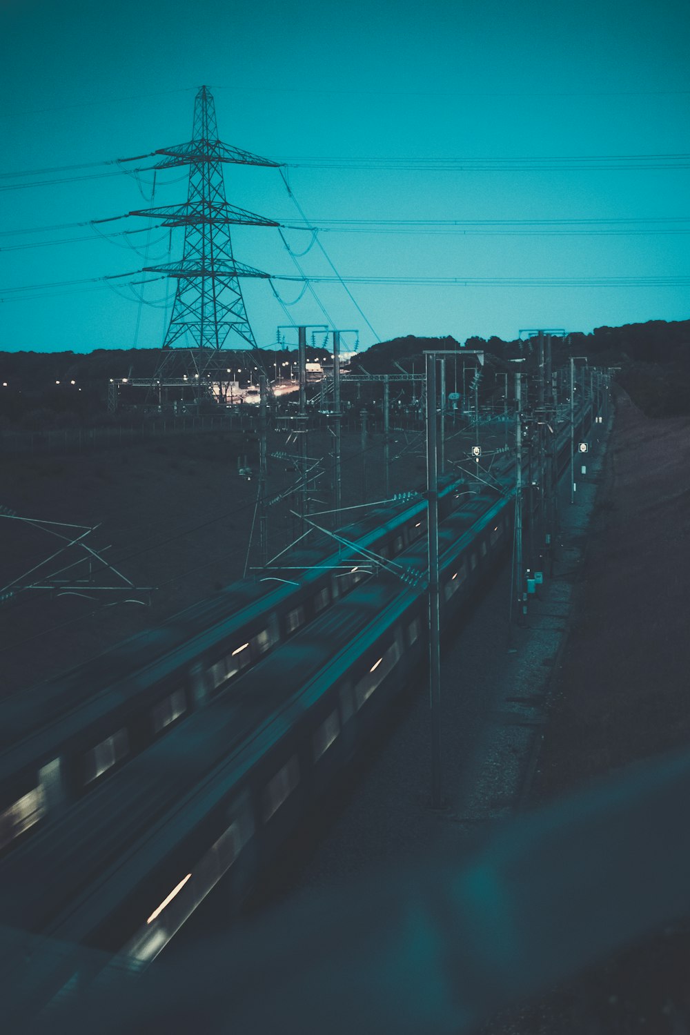 gray steel train track