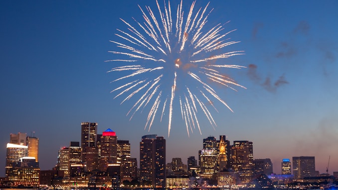 fireworks during night time