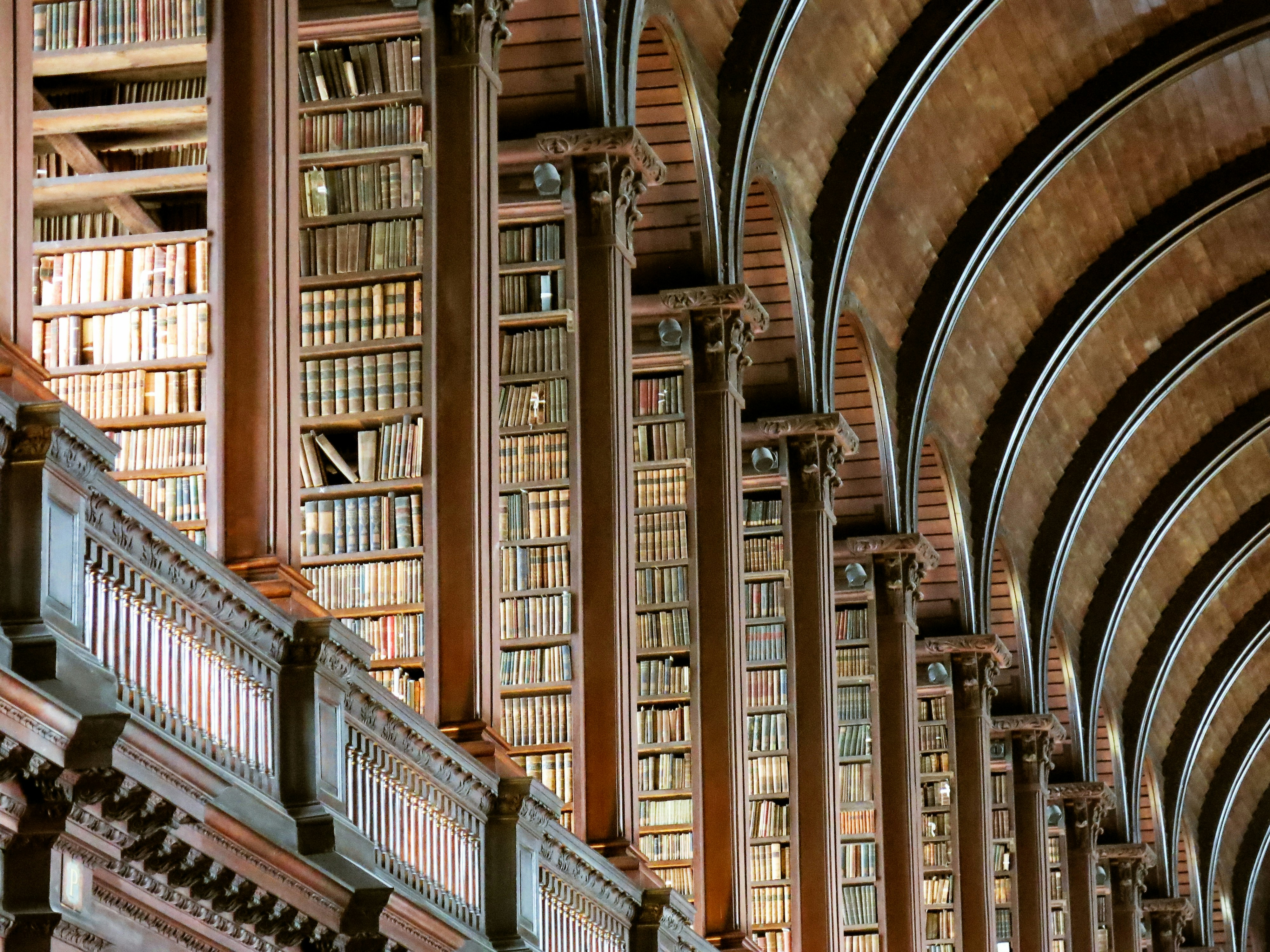 The Long Room at Trinity College is one of the most beautiful libraries in the world. I took dozens of photos, but this one captured everything I love about the library: you see the old books (larger on the bottom and smaller on top), the beautiful columns standing guard in front of the shelves, and the graceful soaring of the rounded ceiling. I’m proud of this photo because they don’t allow tripods or flashes - this is the natural beauty of the room. My only wish is that we had smell-o-vision, because the smell of old books that permeates the Long Room is intoxicating.