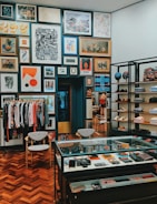 A stylish boutique showcasing pet accessories.