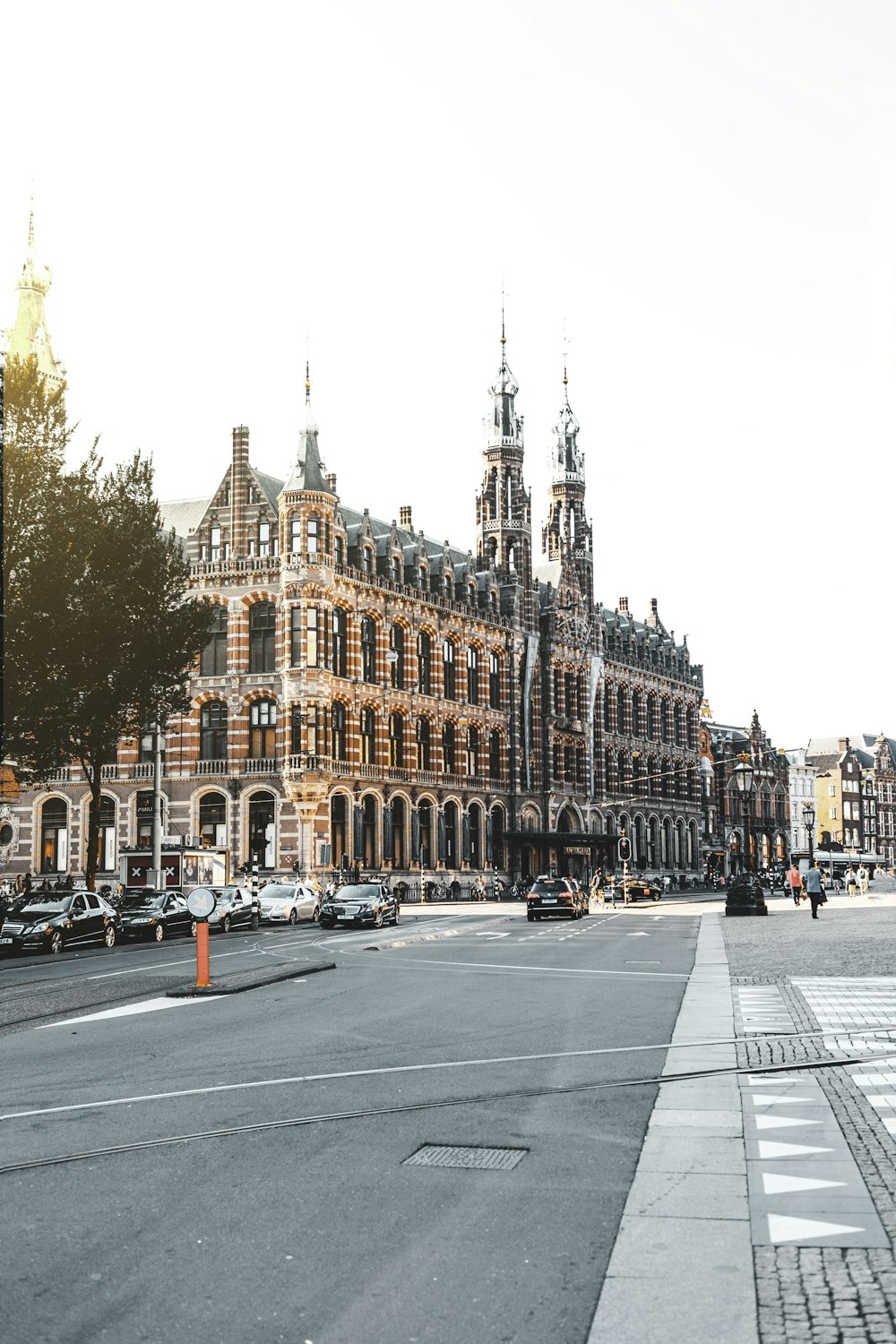 red and gray gothic building