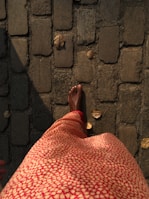 Travelers walking barefoot along a dusty path lined with marigold flowers.