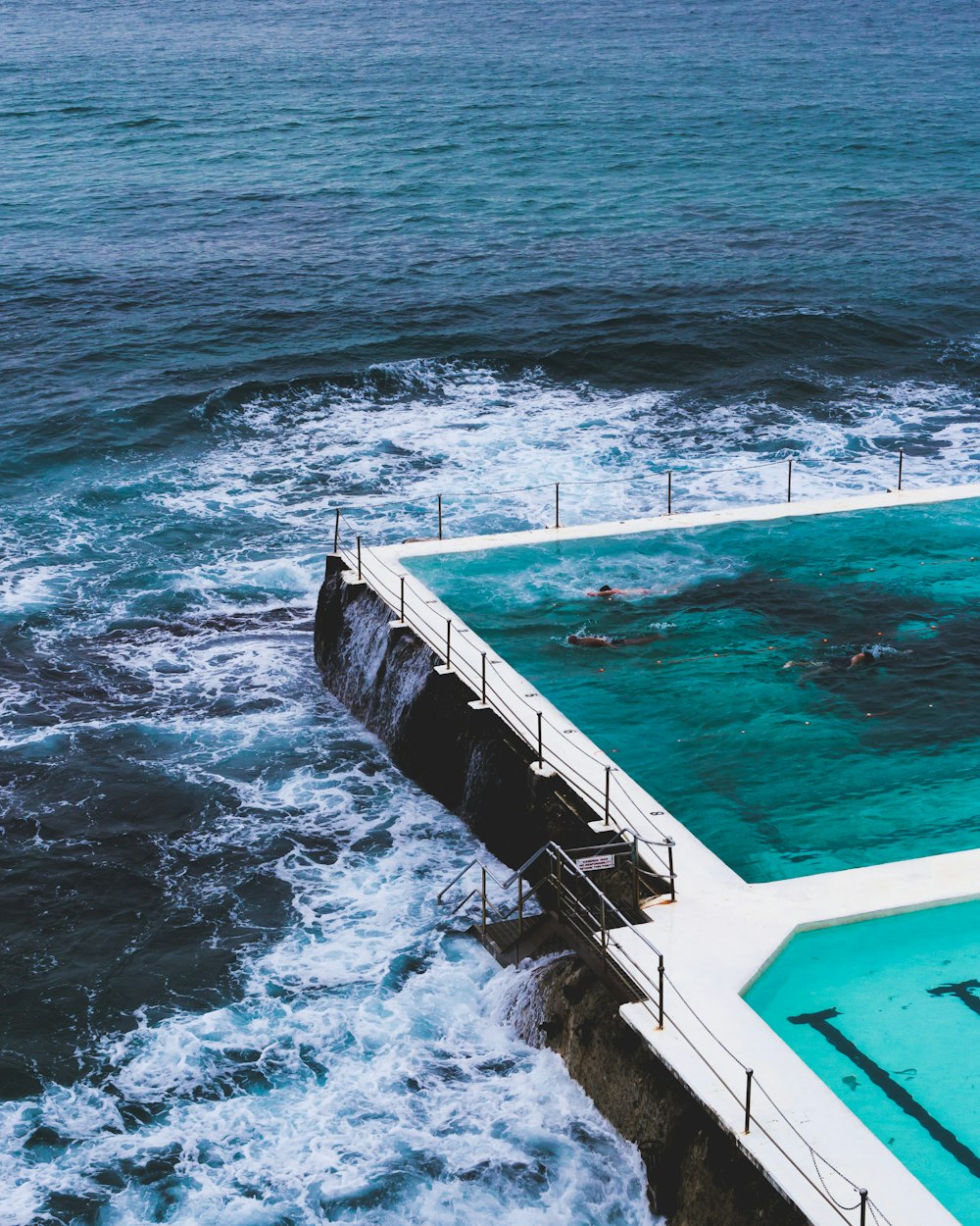 aerial view of beach swimming pool