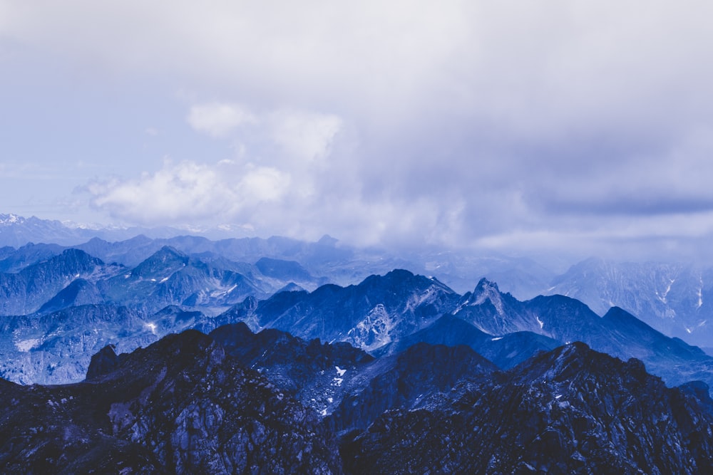 aerial photo of snow covered mountain