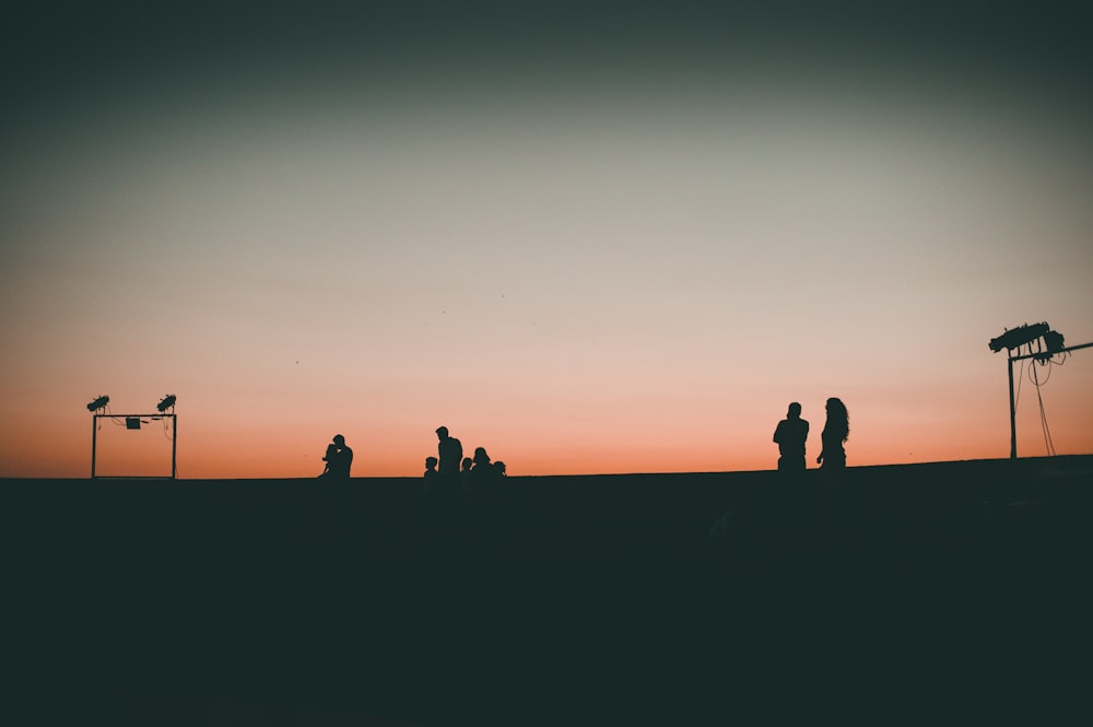 silhouette photo of people