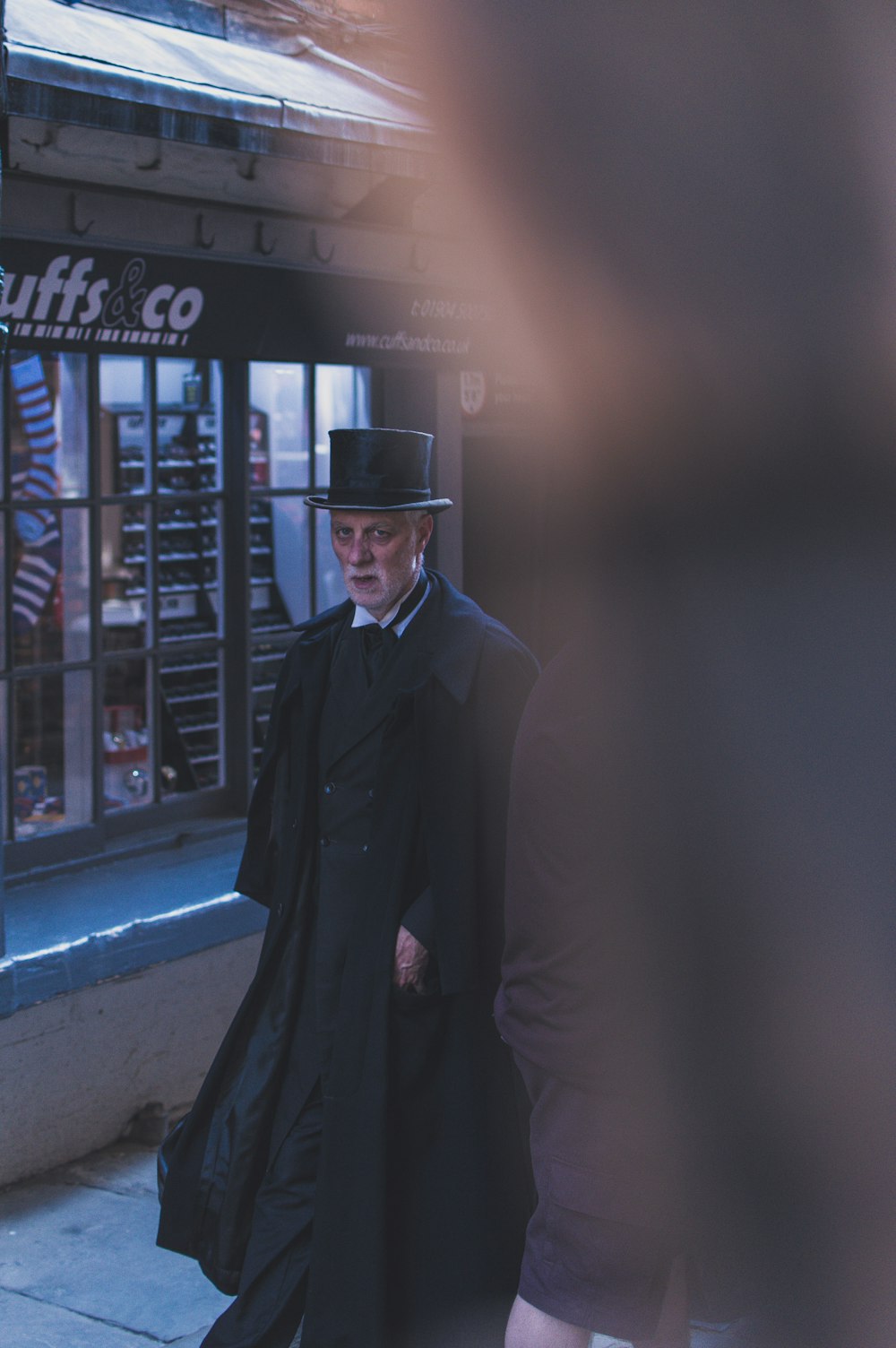 man walking outside the store