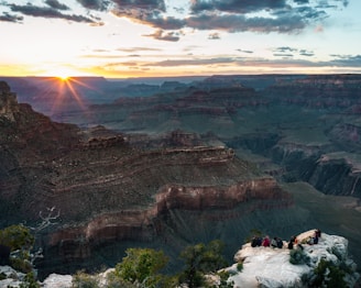 A vibrant sunset over the Grand Canyon in the USA