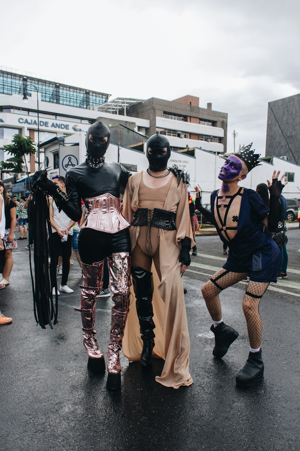 group of people on costume party