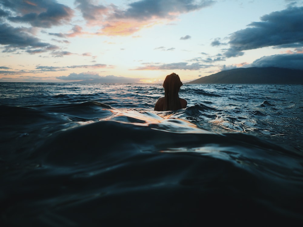 woman in the sea