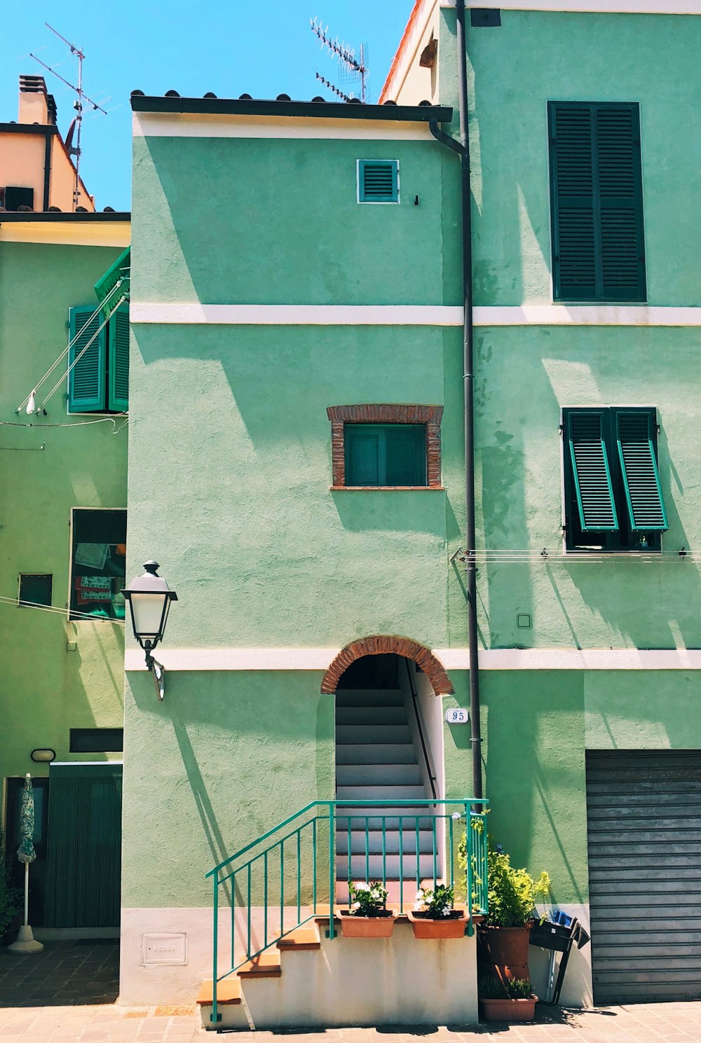 white and brown painted building