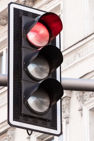 traffic light on stop sign