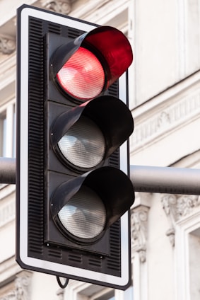traffic light on stop sign