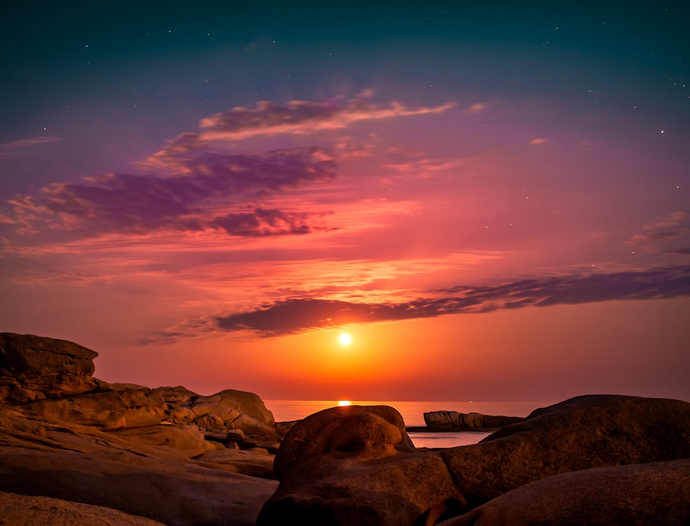 landscape photography of rock