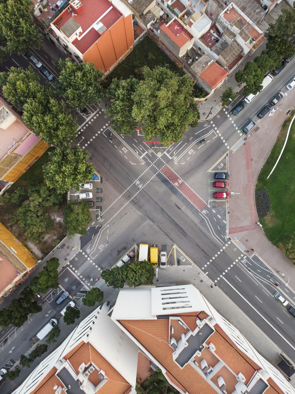 bird's-eye view of city buildings