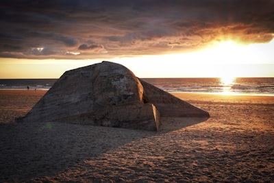 rock formation on seashore seaside google meet background