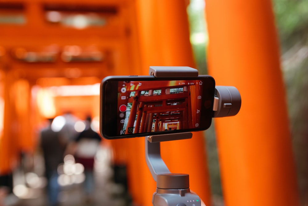 person taking picture of temple