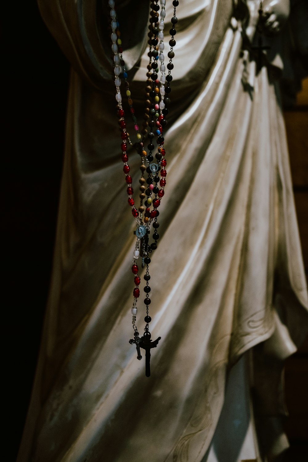 beaded red and black rosary