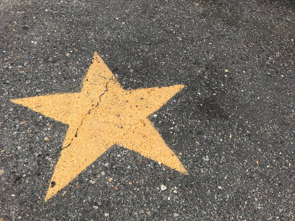 yellow star-printed pavement