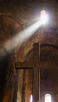 The ancient stones of the Church of the Holy Sepulcher bathed in soft morning light.