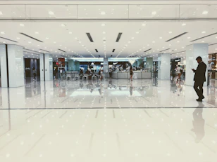 man walking in mall