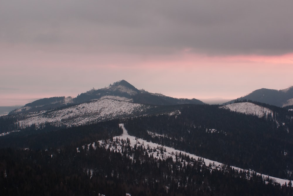 mountain ranges covered in snow