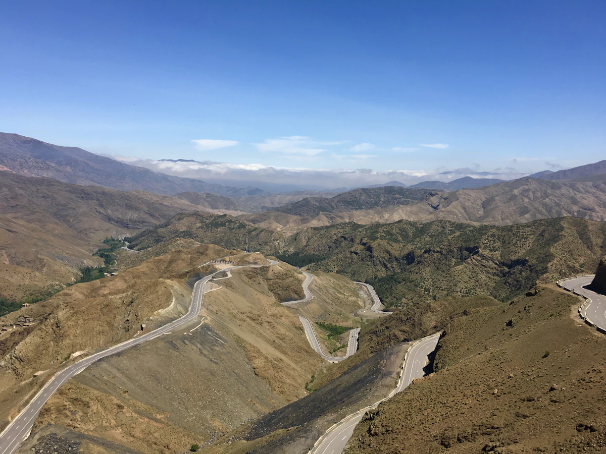 High Atlas road leading back toward Marrakech