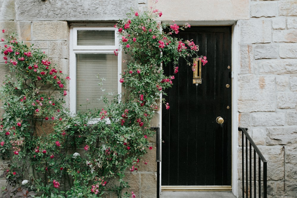 closed brown wooden door