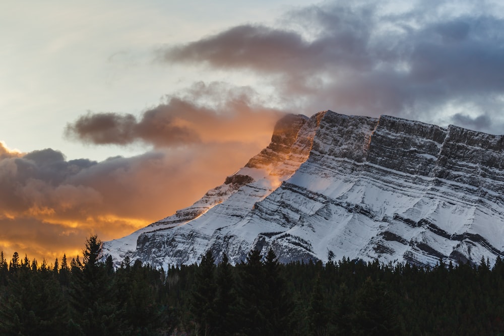 snow covered mountain range