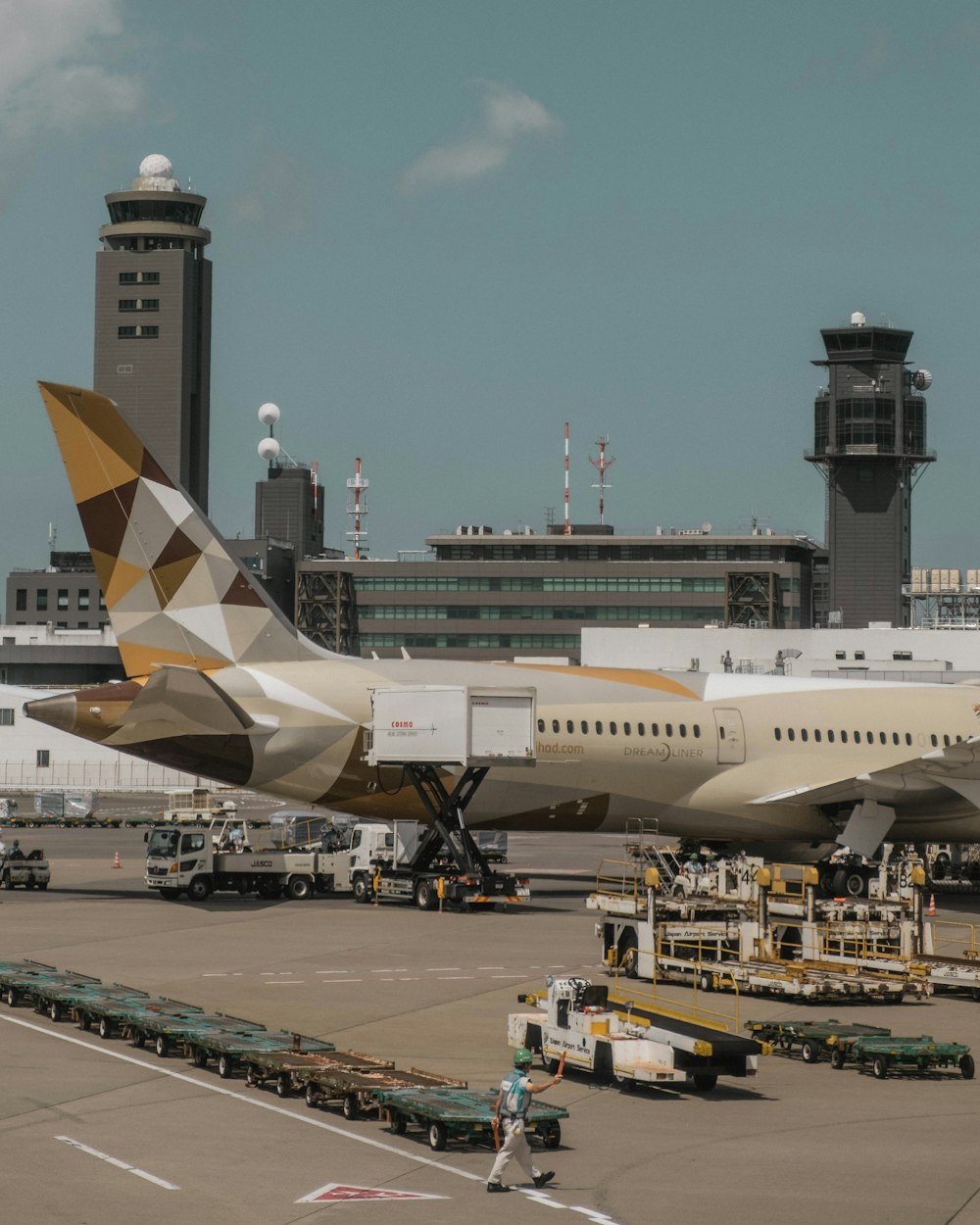 beige airliner on airport