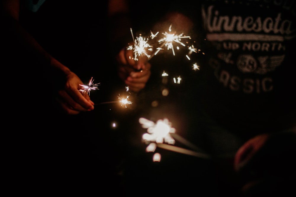 person holding fireworks