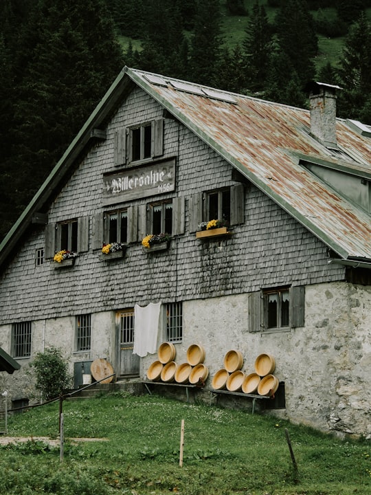 gray house near tall trees in Allgäuer Hochalpen Germany