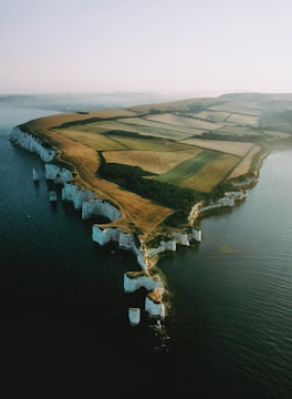 bird's eye view photography of green island
