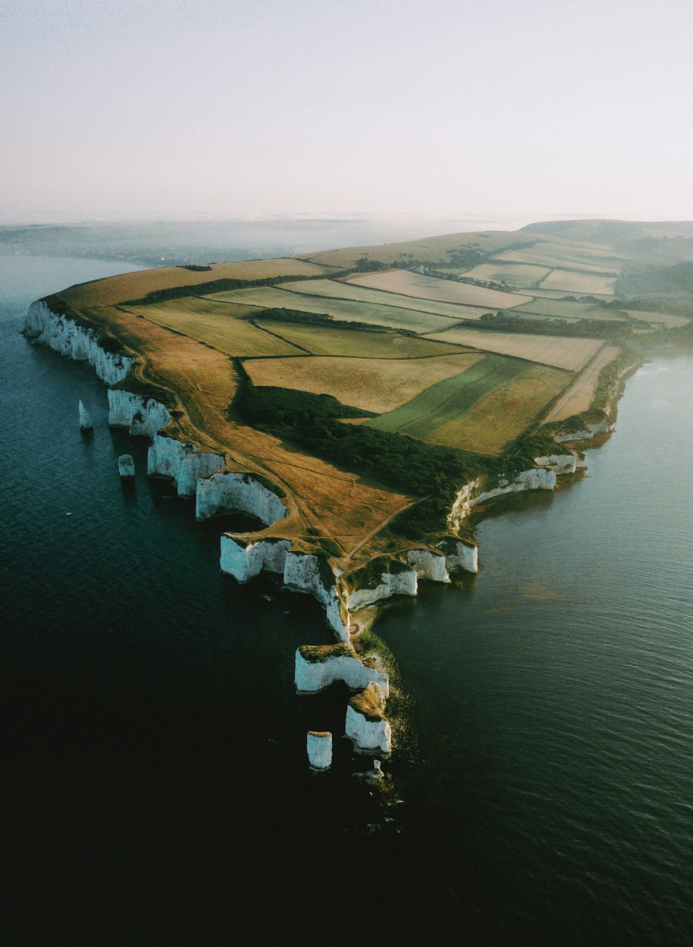 bird's eye view photography of green island