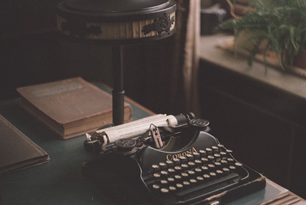 black typewriter