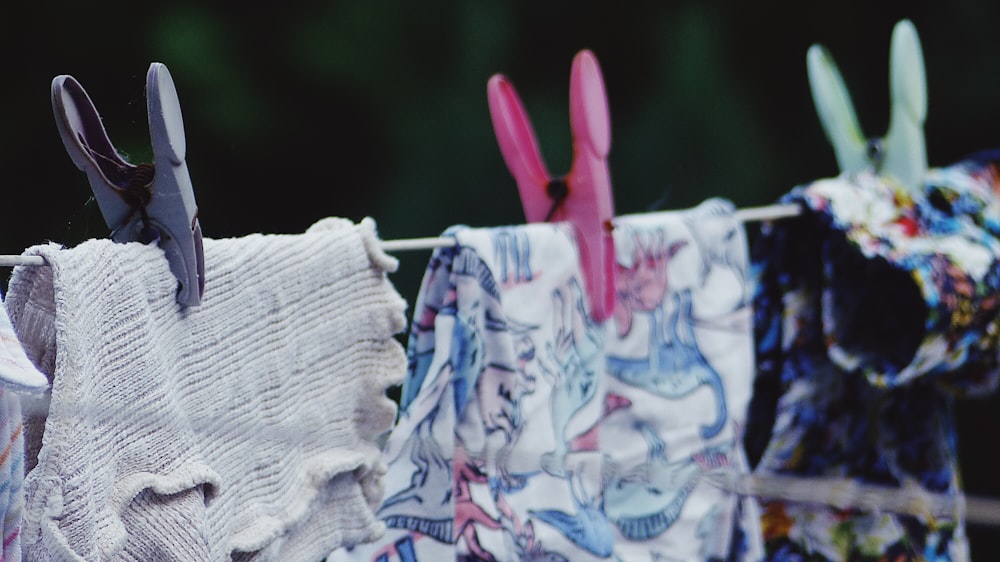 white and blue floral cloth