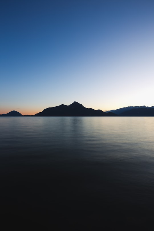 silhouette of mountain range during daytime in Porteau Cove Provincial Park Canada