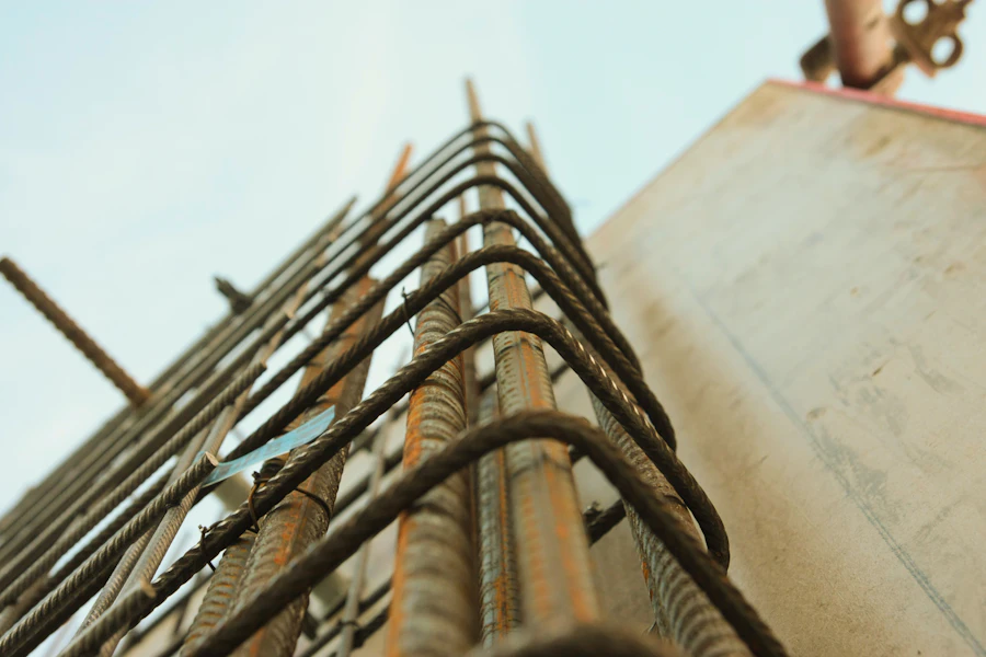 Reinforcing steel ahead of a concrete pour