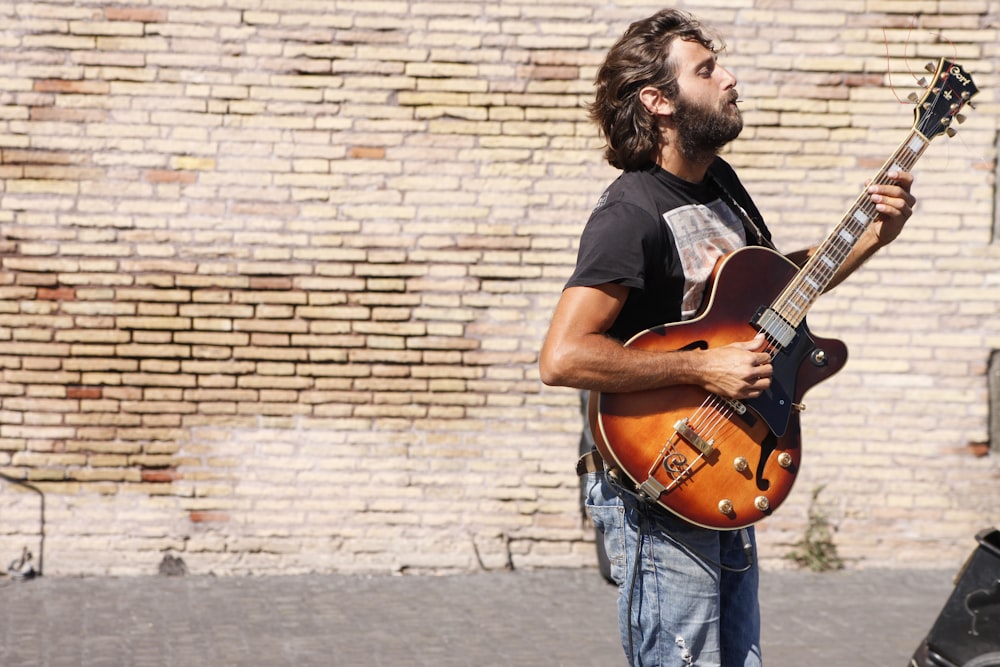 man playing jazz guitar