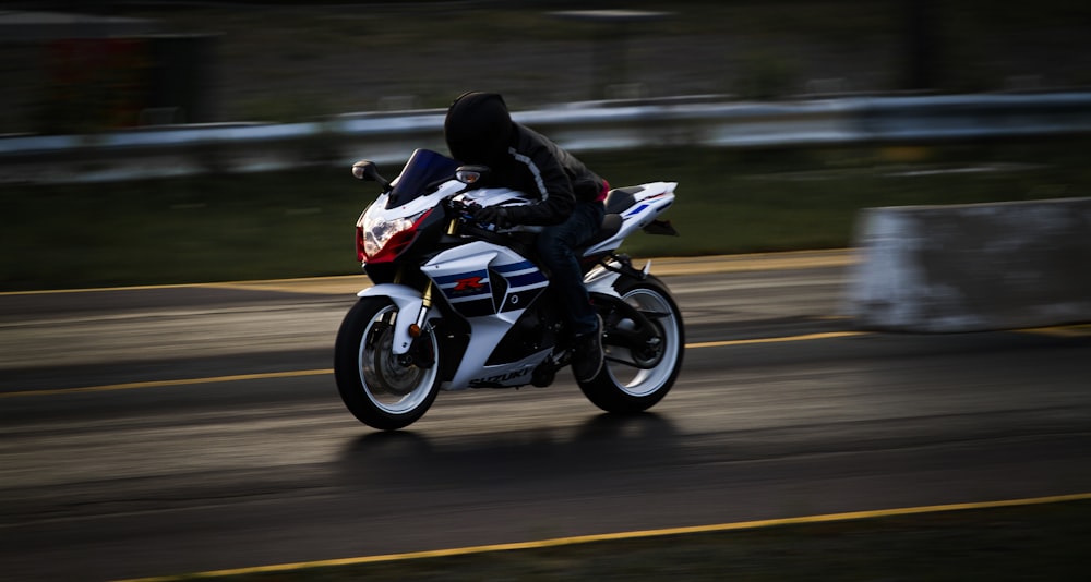 person riding motorcycle