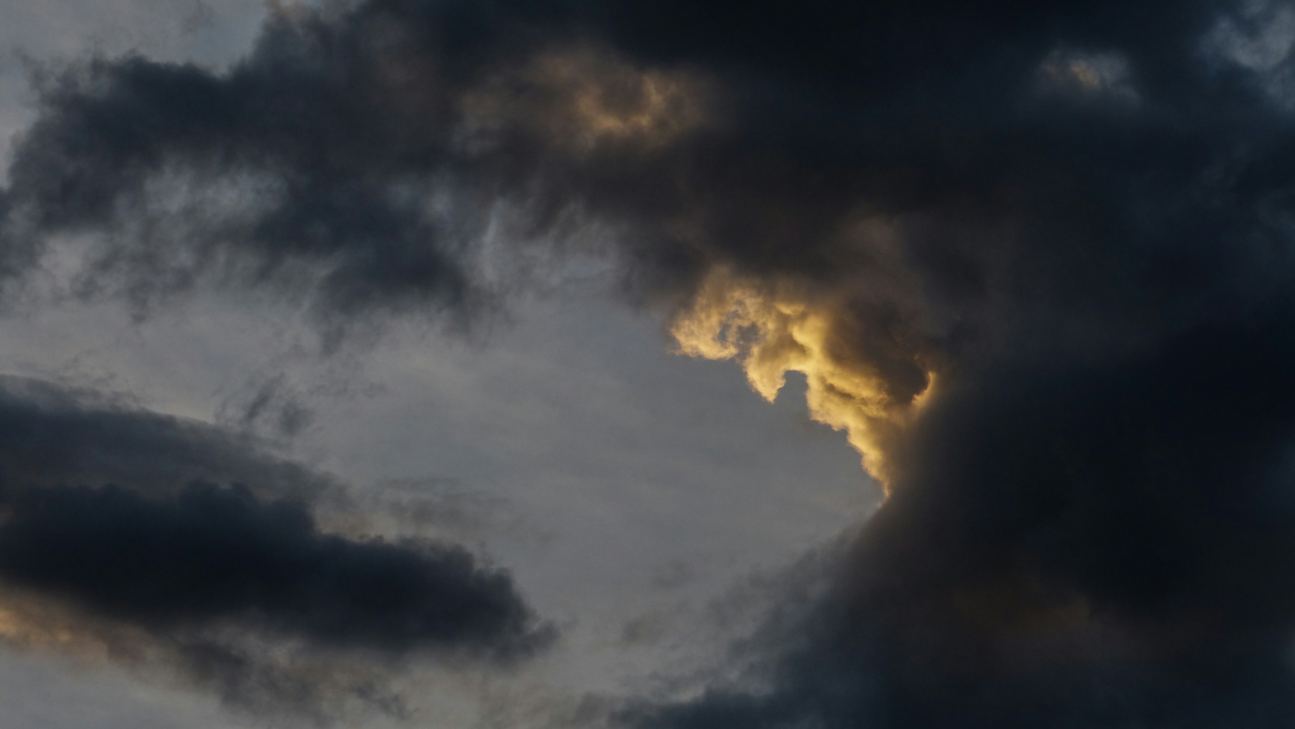 gray and white clouds under blue sky, Sunset storm clouds