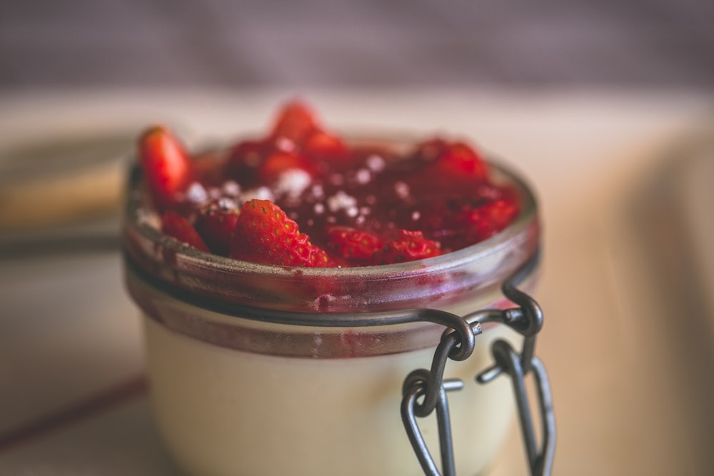 dessert with strawberry