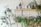 A cheerful man arranging plants next to a modern bookshelf filled with colorful decor.