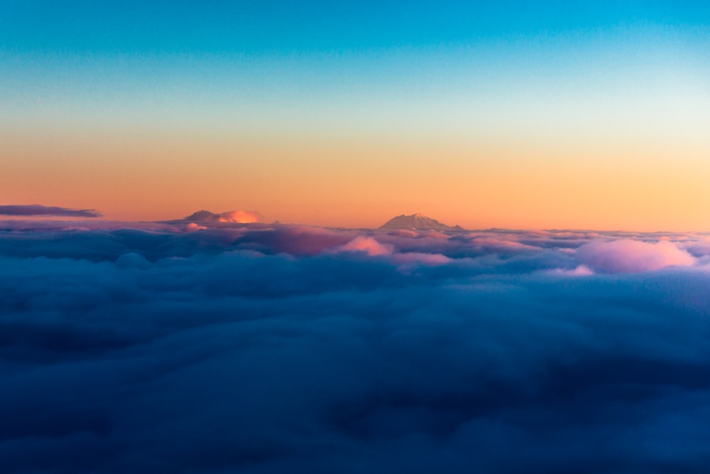 aerial view of sea of clouds