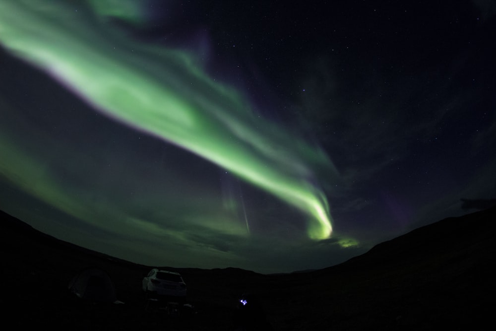 time lapse photography of aurora