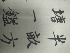 A detailed shot of a beautiful Chinese calligraphy piece.
